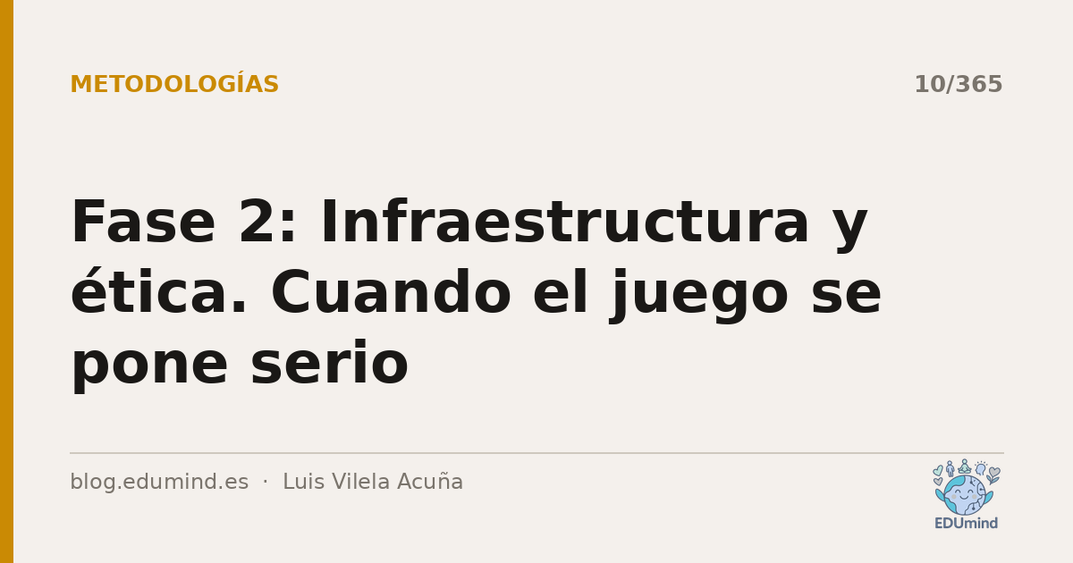 Fase 2: Infraestructura y ética. Cuando el juego se pone serio