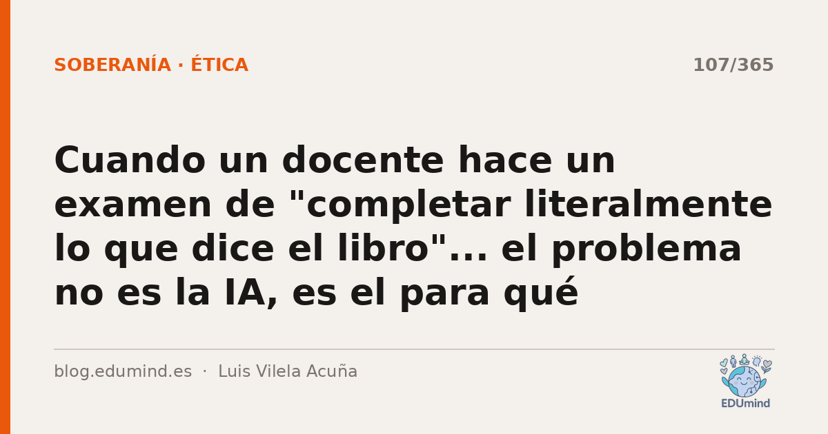 Cuando un docente hace un examen de "completar literalmente lo que dice el libro"... el problema no es la IA, es el para qué
