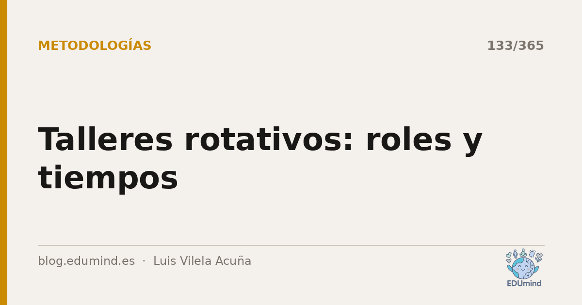 Talleres rotativos: roles y tiempos