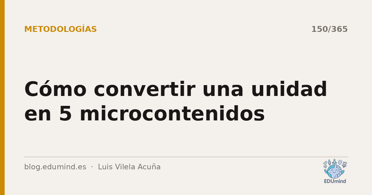 Cómo convertir una unidad en 5 microcontenidos