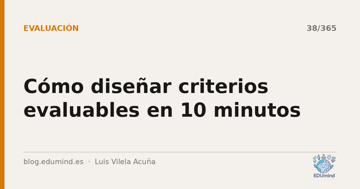 Cómo diseñar criterios evaluables en 10 minutos