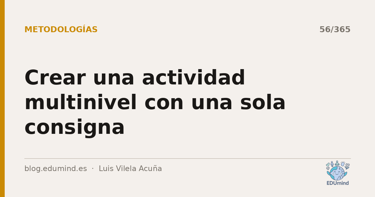 Crear una actividad multinivel con una sola consigna