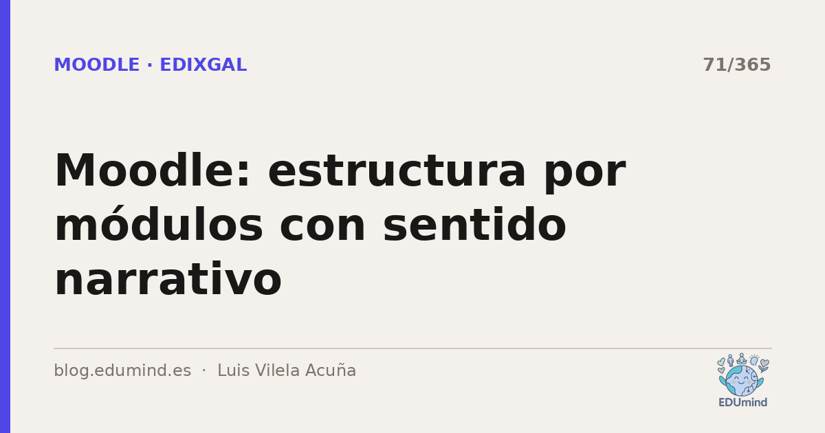Moodle: estructura por módulos con sentido narrativo