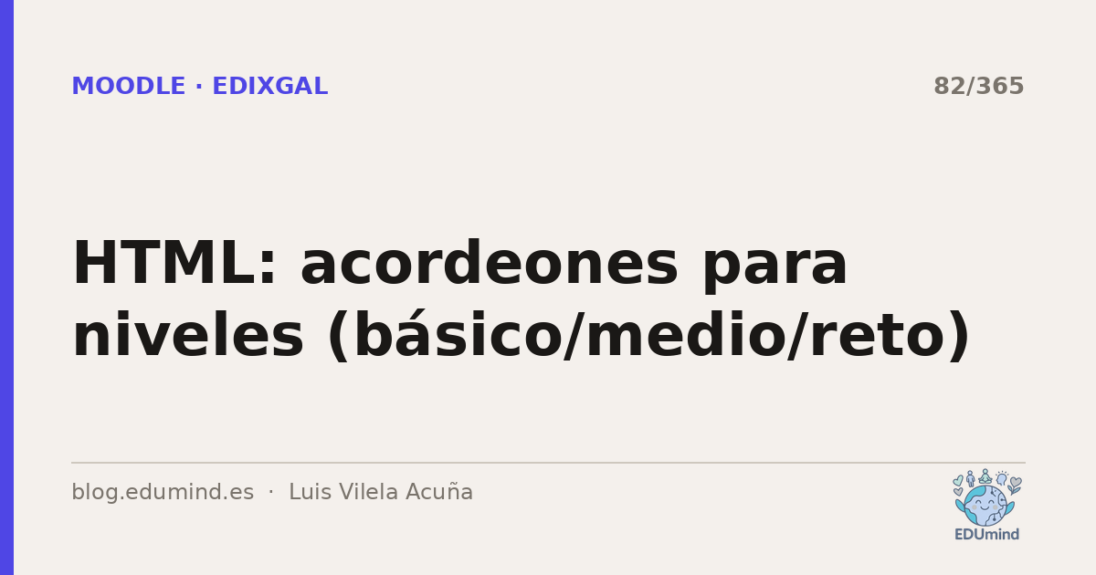 HTML: acordeones para niveles (básico/medio/reto)