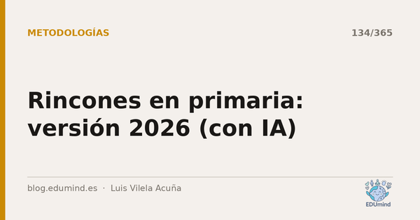 Rincones en primaria: versión 2026 (con IA)