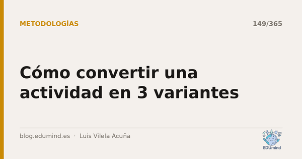 Cómo convertir una actividad en 3 variantes