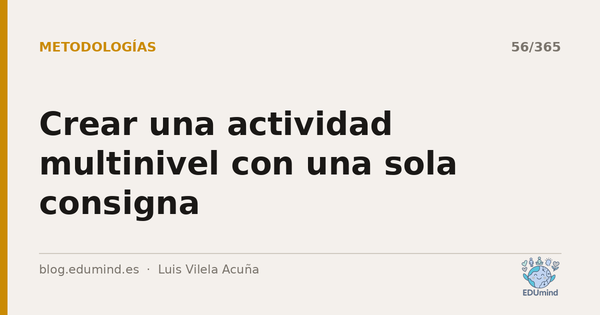 Crear una actividad multinivel con una sola consigna